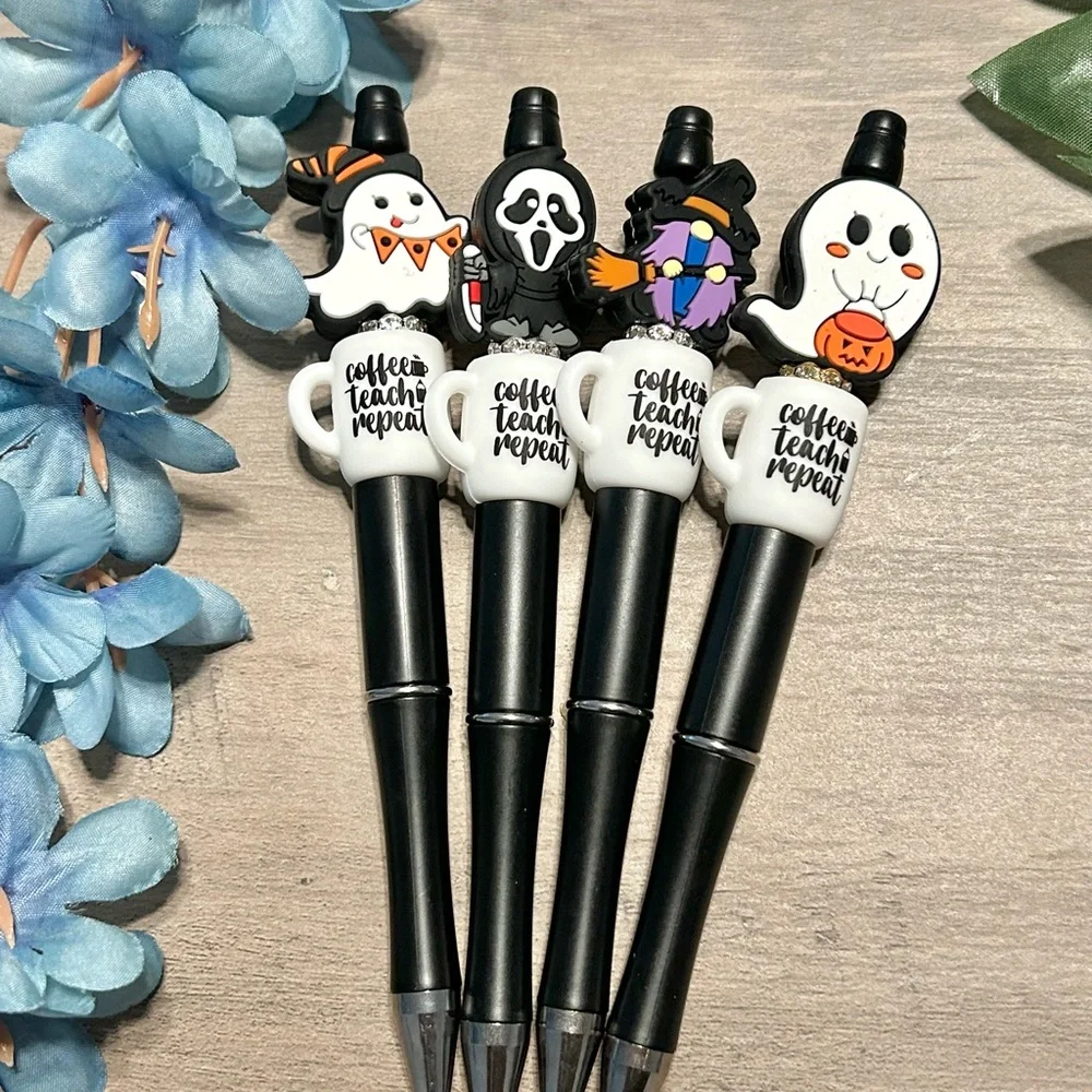 Teach Coffee Repeat Halloween Themed Pen